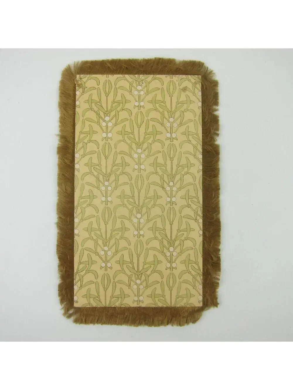 Victorian Card Easter Cross Branches Tree Bough Silk Fringe Double Sided Antique